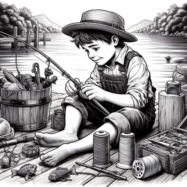 Pescando com Papai: Uma Aventura Familiar na Água Level 1 Portuguese Book